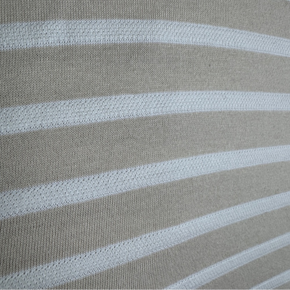 Turnbury Cream White Striped Henley Long Sleeve Polo Men's Size Large Business - Picture 4 of 6